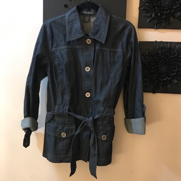 French cuff car length denim jacket - Picture 6 of 6